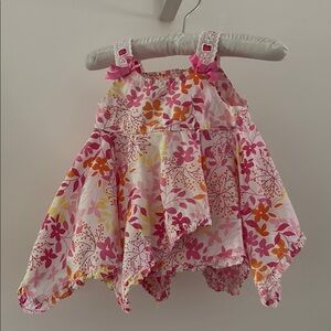 George Floral Pink and Orange Baby Dress, size 0-3 months